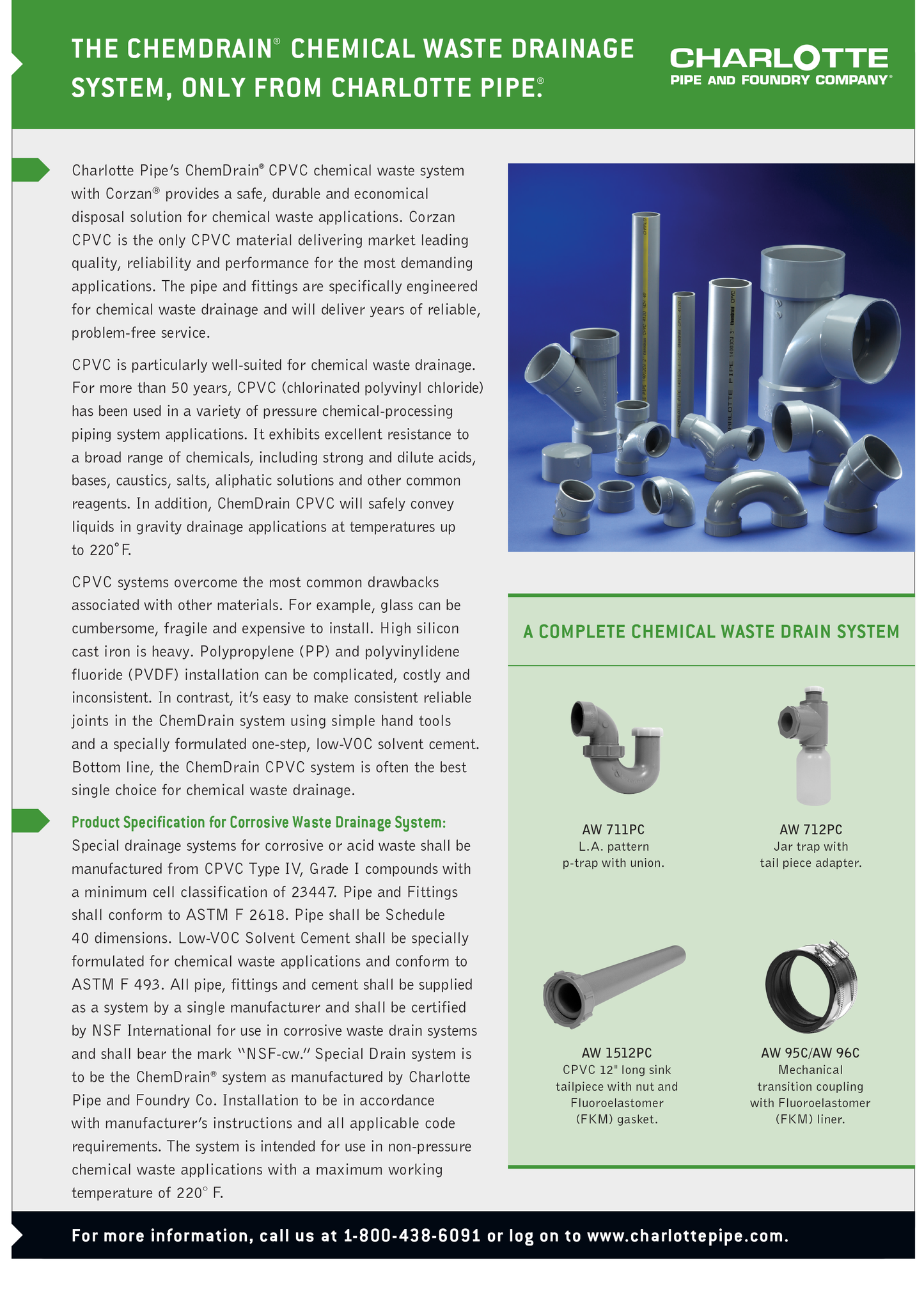 Specification Sheet - ChemDrain Pipe and Fitting System