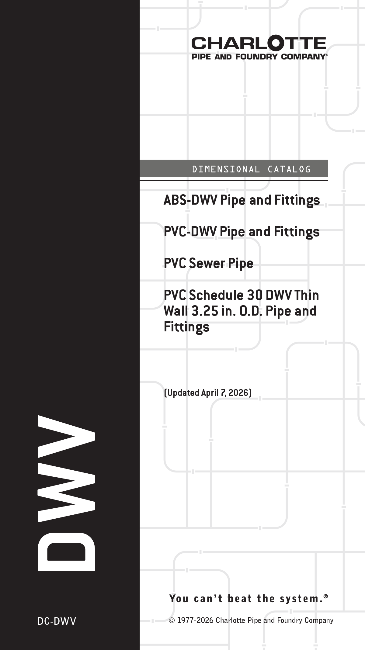 Dimensional Catalog - Plastics DWV, pocket size